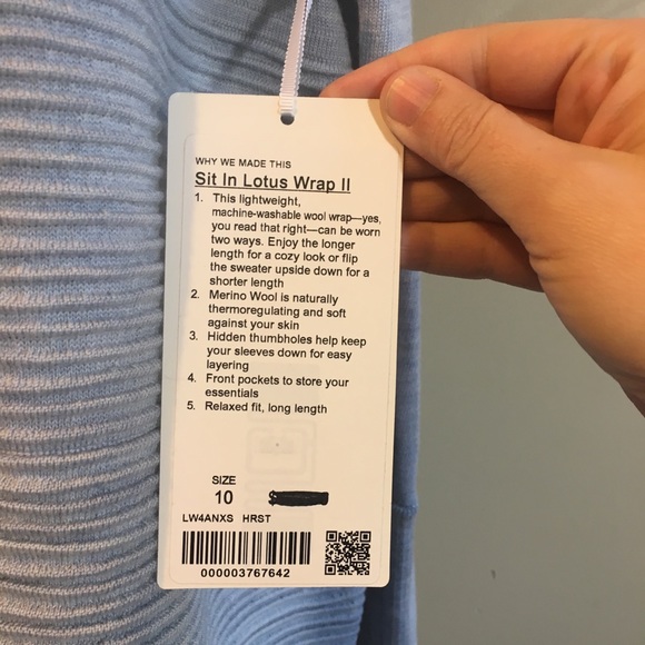 NWT Lululemon Sit in Lotus Wrap 10 light blue/gray - Picture 2 of 7